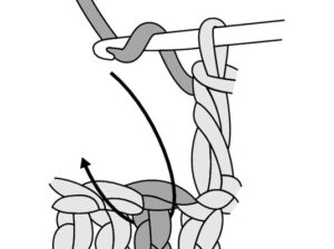 Front Post Double Crochet illustration